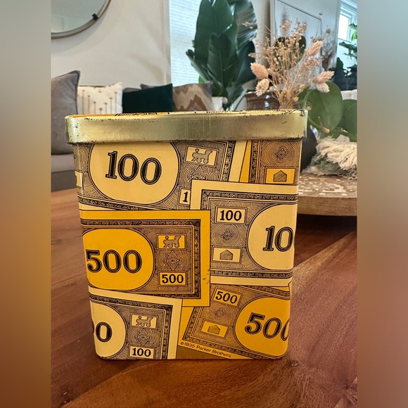 Vintage Monopoly Game Metal Piggy Bank Coin Box - Picture 2 of 7